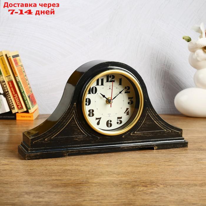 Часы настольные "Джуна" 35х18 см, корпус чёрный с золотом