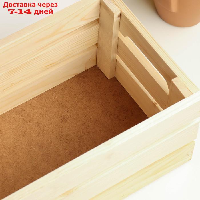 Кашпо - ящик деревянный 30х20х14,5 см сосна - фото 4 - id-p227111453