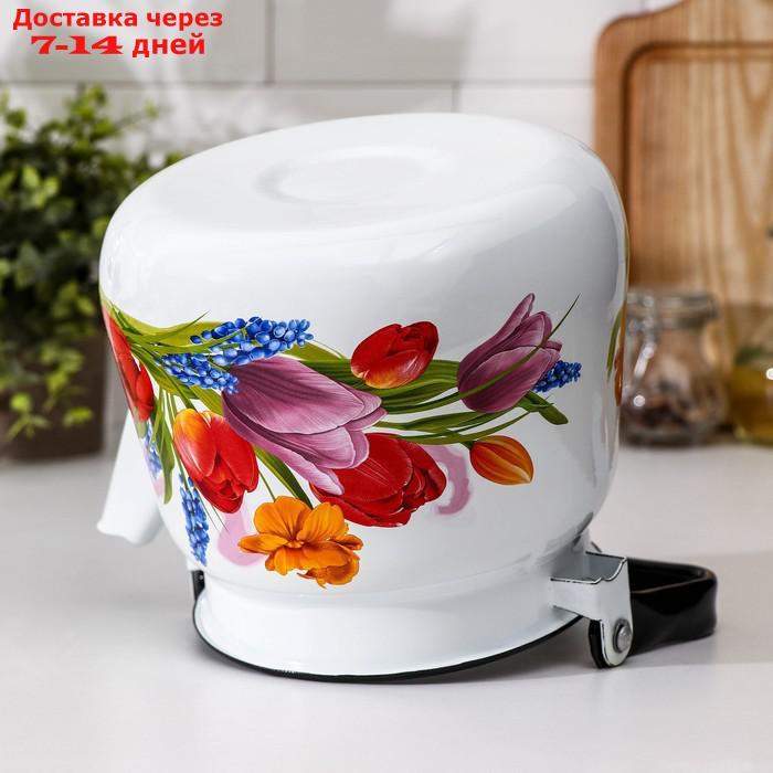 Чайник "Тюльпан Май", 3,5 л, с кнопкой, цвет белый - фото 4 - id-p227103794