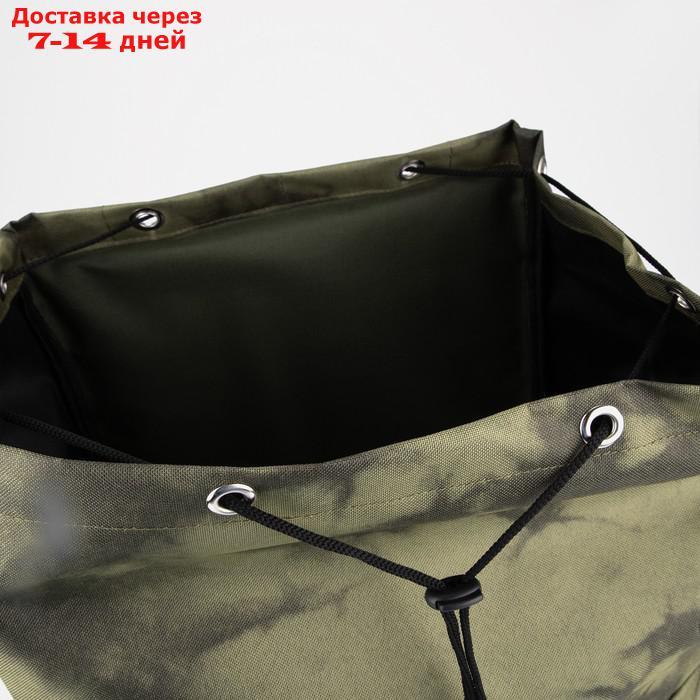 Рюкзак туристический, 55 л, отдел на шнурке, 3 наружных кармана, цвет хаки - фото 4 - id-p227130119