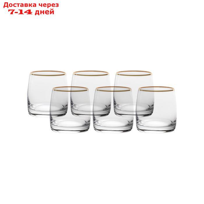 Набор стаканов для виски, декор "Отводка золото", 230 мл x 6 шт. - фото 2 - id-p227103797