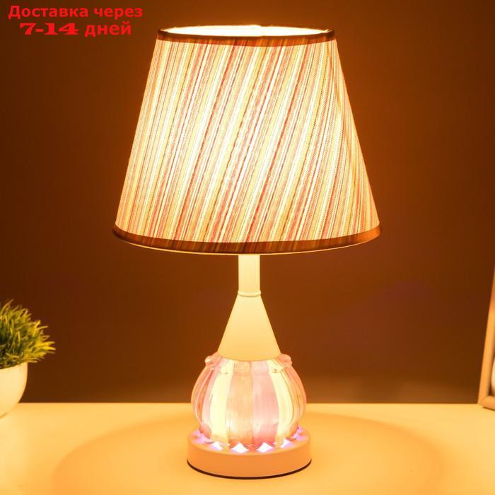 Настольная лампа "Лайдж" Е27 40Вт бело-красный 25х25х38 см - фото 3 - id-p227130127