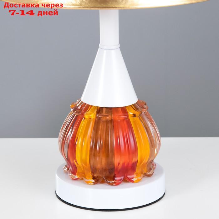 Настольная лампа "Лайдж" Е27 40Вт бело-красный 25х25х38 см - фото 5 - id-p227130127