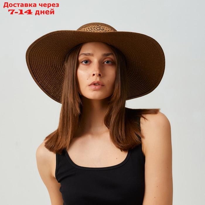 Шляпа женская MINAKU "Leopard" цвет коричневый, р-р 56-58 - фото 1 - id-p227111473