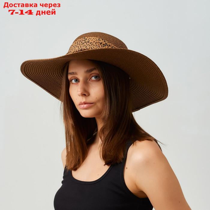 Шляпа женская MINAKU "Leopard" цвет коричневый, р-р 56-58 - фото 2 - id-p227111473