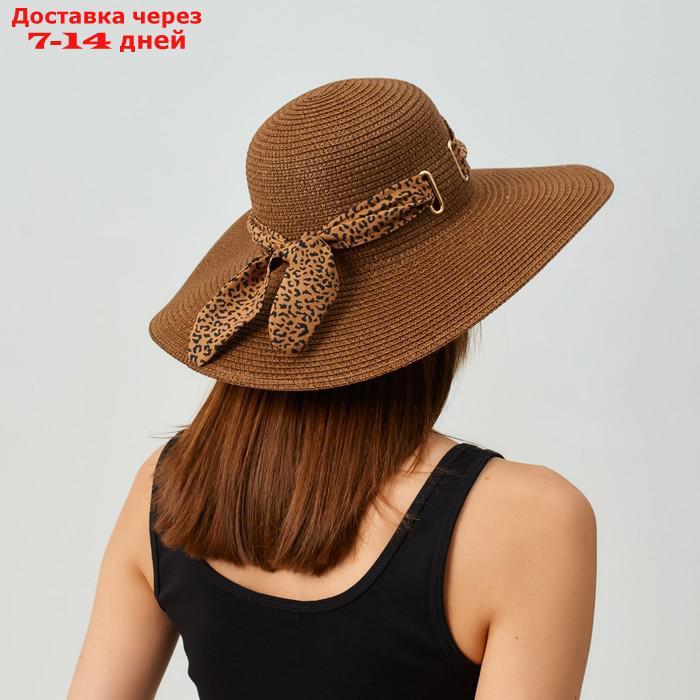 Шляпа женская MINAKU "Leopard" цвет коричневый, р-р 56-58 - фото 3 - id-p227111473