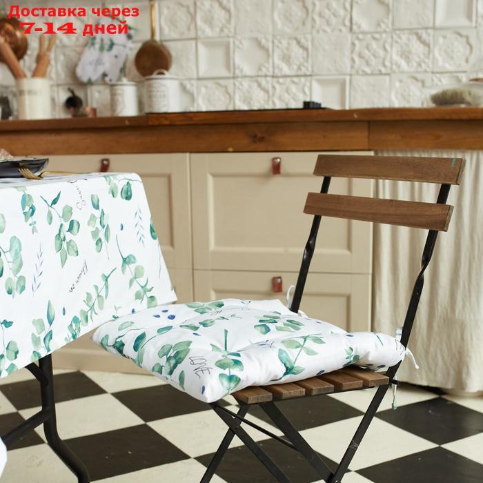 Сидушка на стул "Этель" Eucalyptus 42х42см, 100% хл, саржа 190 г/м2 - фото 1 - id-p227105575
