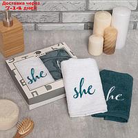 Набор полотенец "She & He" 30х60 см-2 шт, 100% хлопок, 340г/м2