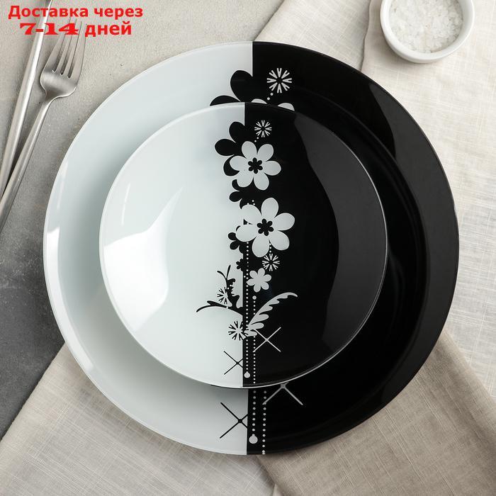 Сервиз столовый на 6 персон "Ромашки", 7 предметов: 6 тарелок d=20 см, 1 тарелка d=30 см - фото 1 - id-p227016259