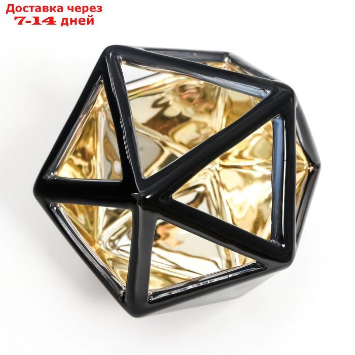 Подсвечник керамика на 1 свечу "Многогранник" внутри золото МИКС 11х14х12,5 см - фото 4 - id-p227117020
