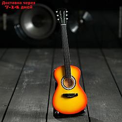 Гитара сувенирная "Акустическая" жёлтая, на подставке 24х8х2 см