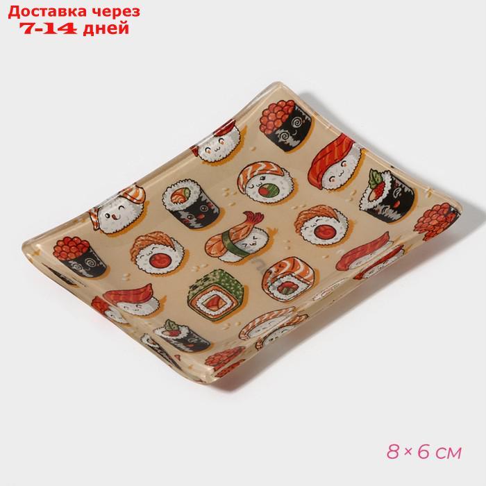 Набор для суши Доляна "Сет", 3 предмета: соусники 8×2 см, 8×6 см, подставка 25×15 см - фото 8 - id-p227016262