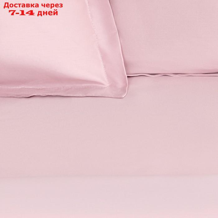 Постельное бельё Этель Евро Pink rose 200х215, 215х240, 50х70+3-2 шт, мако-сатин, 114г/м2 - фото 4 - id-p227121961