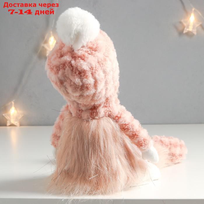 Кукла интерьерная "Мальчишка-кудряш в розовом меховом костюме" длинные ножки 51х10,5х13,5 см 75753 - фото 4 - id-p227119476