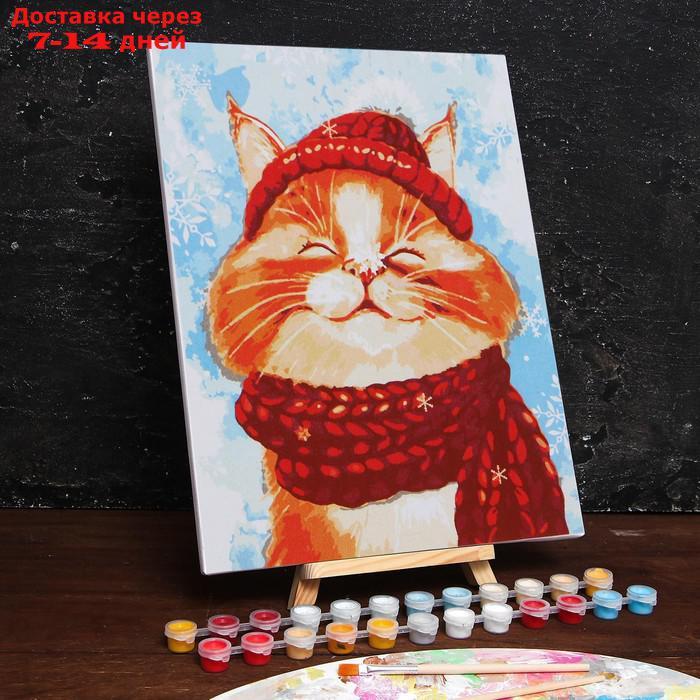 Картина по номерам на холсте с подрамником "Довольный кот" 30х40 см - фото 1 - id-p227115913