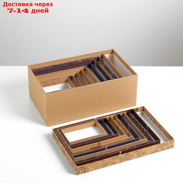 Набор подарочных крафтовых коробок 10 в 1 "Почта", 12 × 7 × 4 - 32.5 × 20 × 12.5 см - фото 2 - id-p227100215
