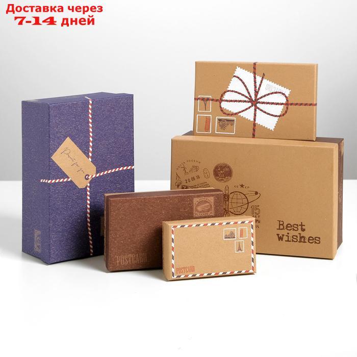 Набор подарочных крафтовых коробок 10 в 1 "Почта", 12 × 7 × 4 - 32.5 × 20 × 12.5 см - фото 4 - id-p227100215
