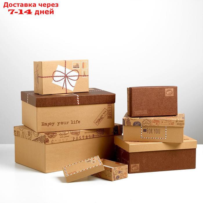 Набор подарочных крафтовых коробок 10 в 1 "Почта", 12 × 7 × 4 - 32.5 × 20 × 12.5 см - фото 9 - id-p227100215