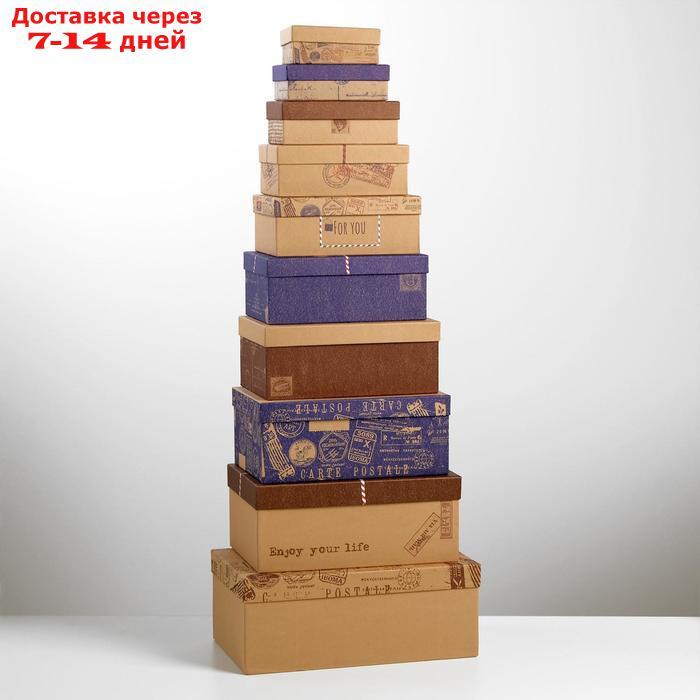 Набор подарочных крафтовых коробок 10 в 1 "Почта", 12 × 7 × 4 - 32.5 × 20 × 12.5 см - фото 10 - id-p227100215