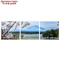 Модульная картина "Фудзияма" (3-35х35) 35х105 см