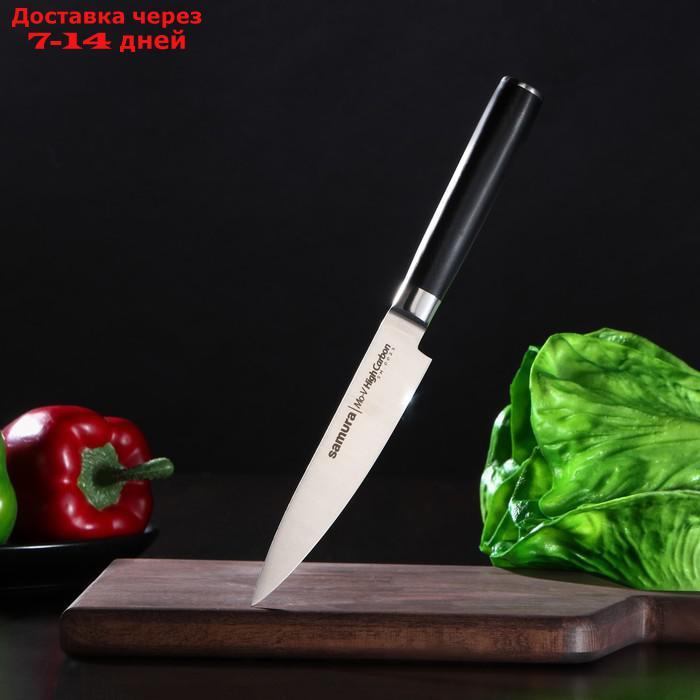 Нож кухонный SAMURA Mo-V универсальный, лезвие:12 см, высокоуглеродистая сталь AUS-8 - фото 1 - id-p227126186