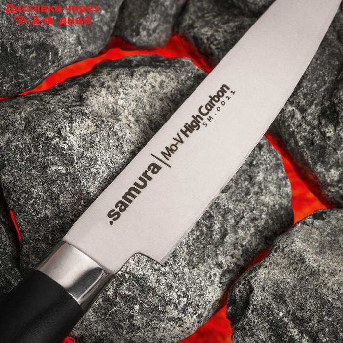 Нож кухонный SAMURA Mo-V универсальный, лезвие:12 см, высокоуглеродистая сталь AUS-8 - фото 3 - id-p227126186