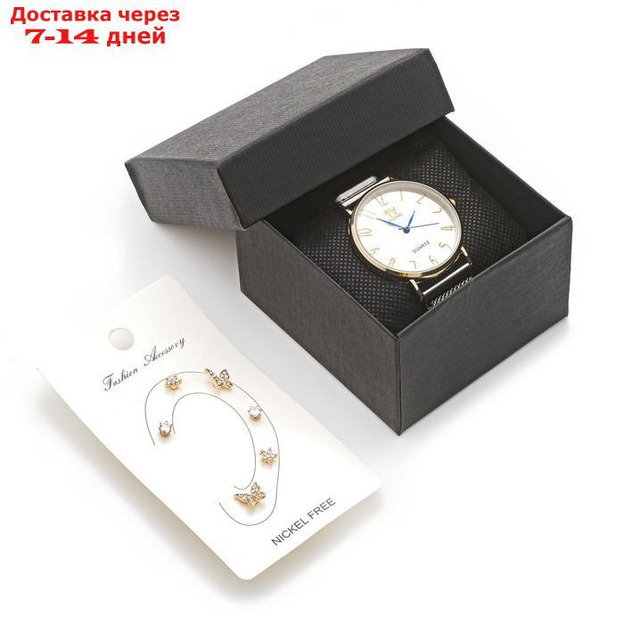 Подарочный набор 2 в 1 Часы наручные женские ShiKai 024 d=3.8 см , серьги - фото 1 - id-p227124202