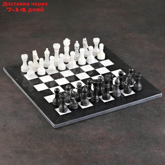 Шахматы "Элит", белый/черный, доска 40х40 см, оникс - фото 1 - id-p227111511