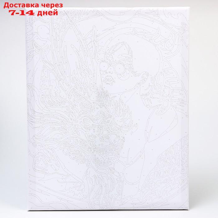 Картина по номерам на холсте с подрамником "Девушка с драконом" 40х50 см - фото 4 - id-p227121994