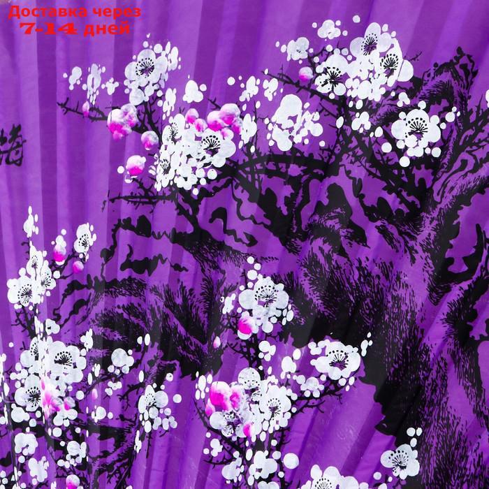 Веер бамбук, текстиль h=120 см "Сакура" фиолетовый - фото 3 - id-p227111573