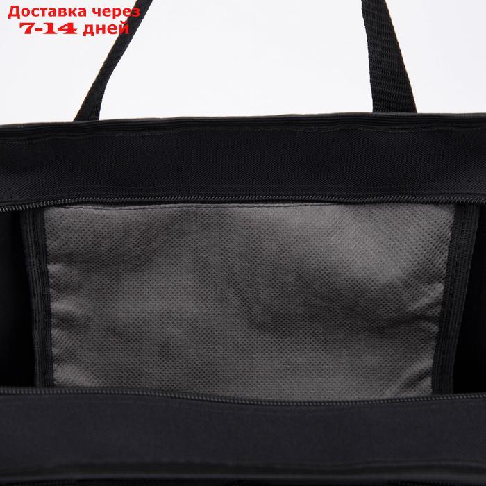 Сумка хозяйственная, отдел на молнии, наружный карман, цвет чёрный - фото 4 - id-p226984113