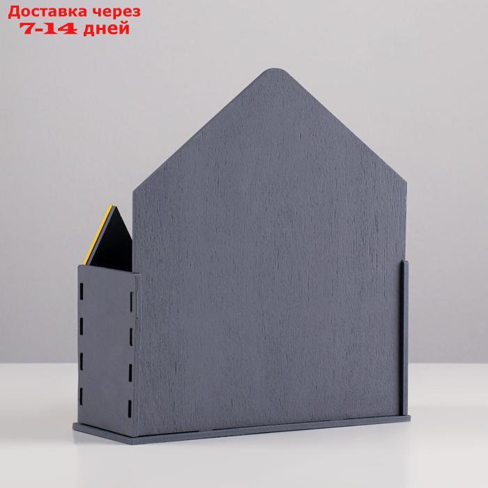 Кашпо деревянное 18×7×20.4 см Конверт "Карандаши", серый - фото 4 - id-p226969867