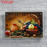 Часы настенные, серия: Кухня, "Корзинка фруктов", 25х35 см, микс