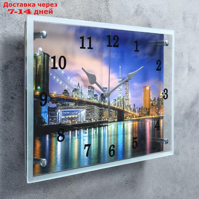 Часы настенные, серия: Город, "Ночной город и архитектура", 25х35 см, микс - фото 2 - id-p227098678