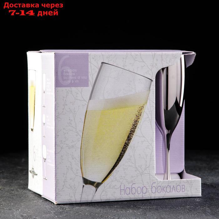 Набор бокалов для шампанского "Серебро", 170 мл, 6 шт - фото 2 - id-p227016320