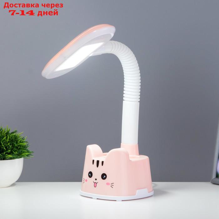 Настольная лампа "Котёнок" LED 3Вт нежно-розовый 11х26х43 см - фото 3 - id-p227127235