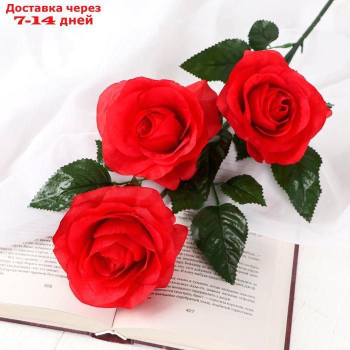 Цветы искусственные "Роза Жанна" 10*61 см, красная