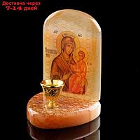 Икона "Божией Матери Избавительница", с подсвечником, селенит