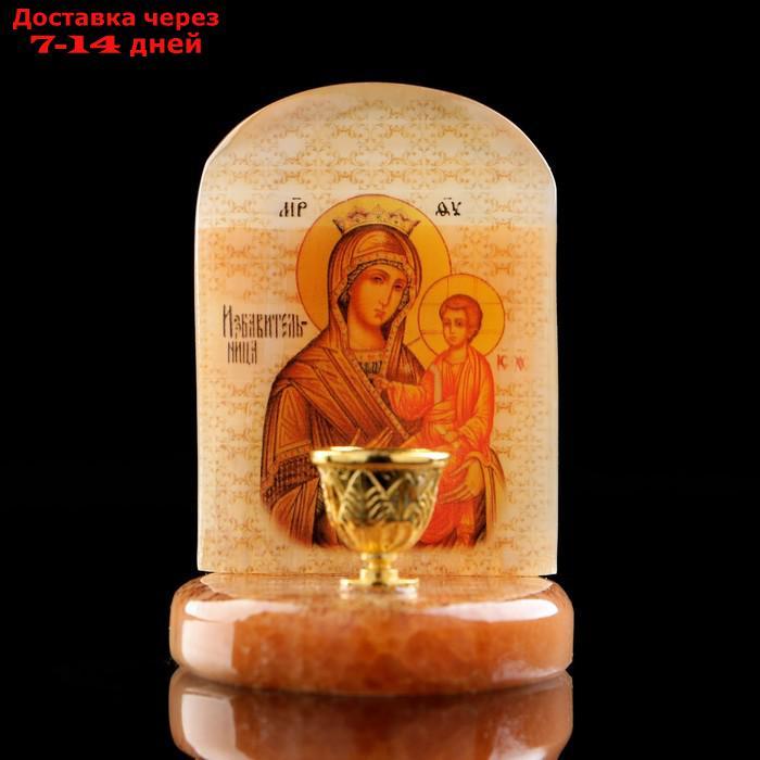 Икона "Божией Матери Избавительница", с подсвечником, селенит - фото 2 - id-p227097000