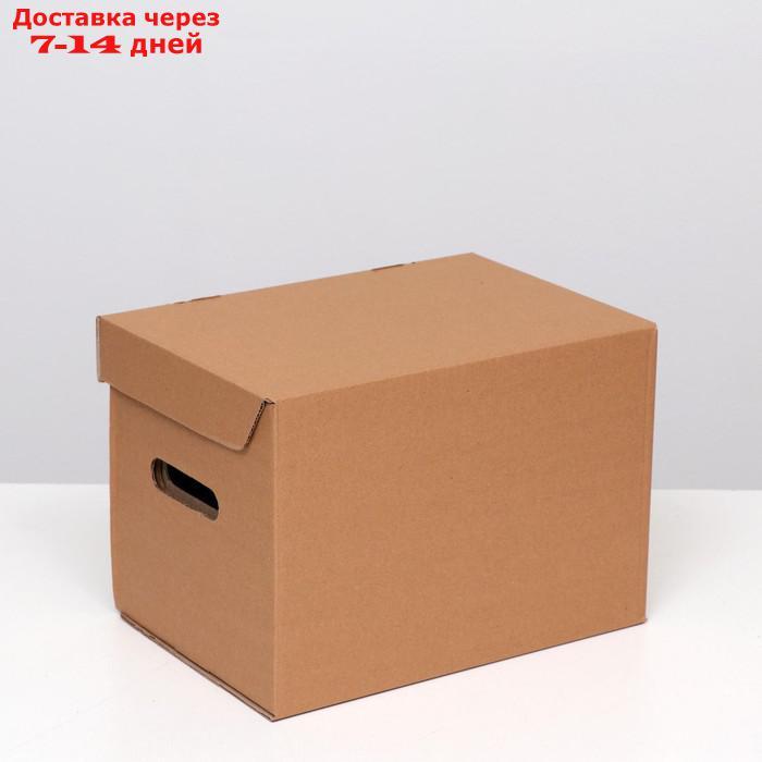 Коробка(ящик) для хранения "А4", бурая, 32,5 x 23,5 x 23,5 - фото 3 - id-p227103982