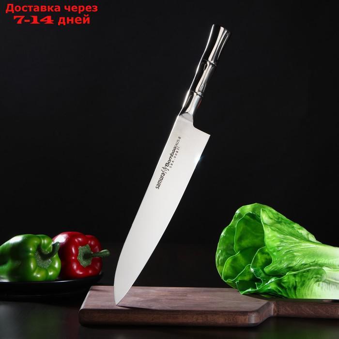 Нож кухонный "Samura BAMBOO" шеф, лезвие 24 см, стальная рукоять - фото 1 - id-p227127257