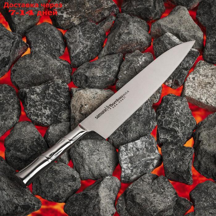 Нож кухонный "Samura BAMBOO" шеф, лезвие 24 см, стальная рукоять - фото 2 - id-p227127257