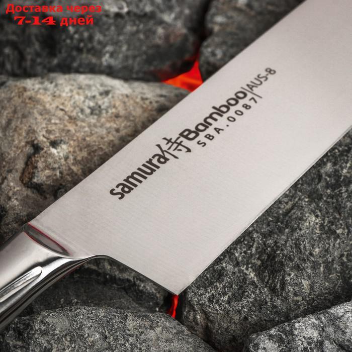 Нож кухонный "Samura BAMBOO" шеф, лезвие 24 см, стальная рукоять - фото 3 - id-p227127257