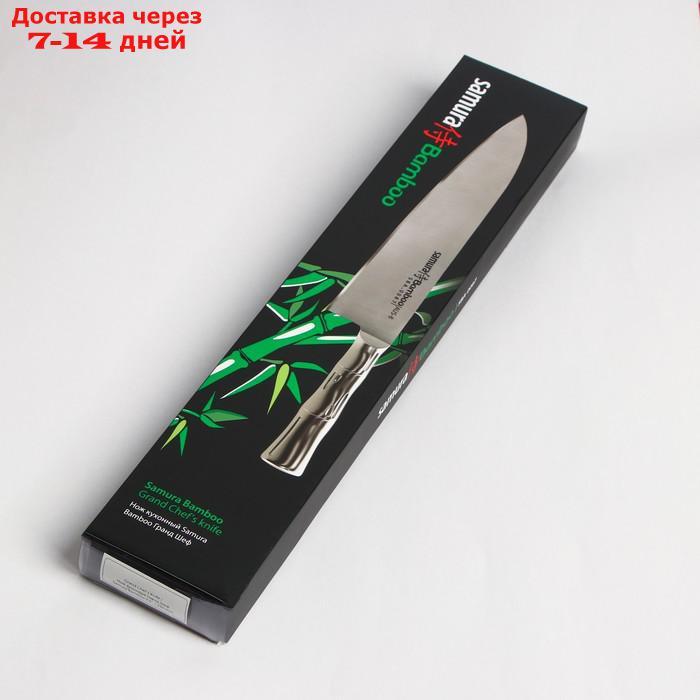 Нож кухонный "Samura BAMBOO" шеф, лезвие 24 см, стальная рукоять - фото 5 - id-p227127257