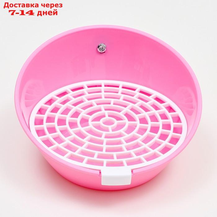 Туалет круглый для грызунов Carno, 25 х 23,5 х 12 см, розовый - фото 2 - id-p227122030