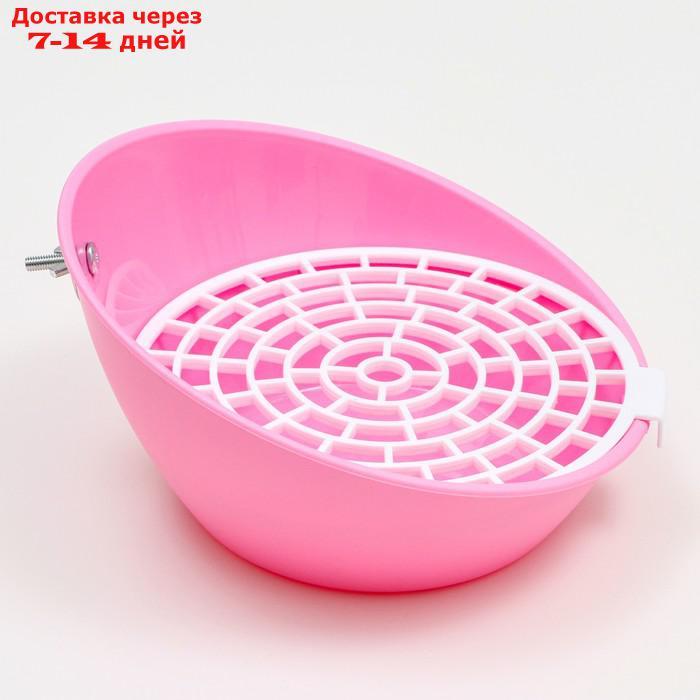 Туалет круглый для грызунов Carno, 25 х 23,5 х 12 см, розовый - фото 3 - id-p227122030
