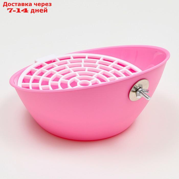 Туалет круглый для грызунов Carno, 25 х 23,5 х 12 см, розовый - фото 4 - id-p227122030