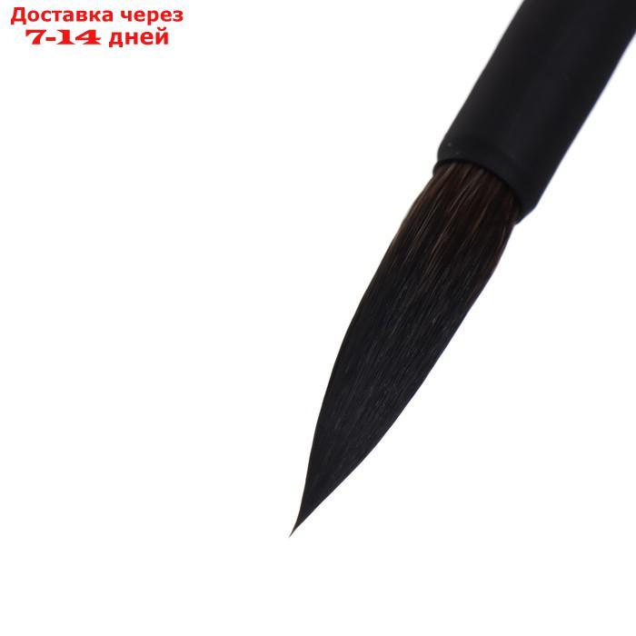 Кисть Roubloff имитация белки серия Black round № 8 ручка короткая черная/ покрытие обоймы soft-touch - фото 3 - id-p227116021