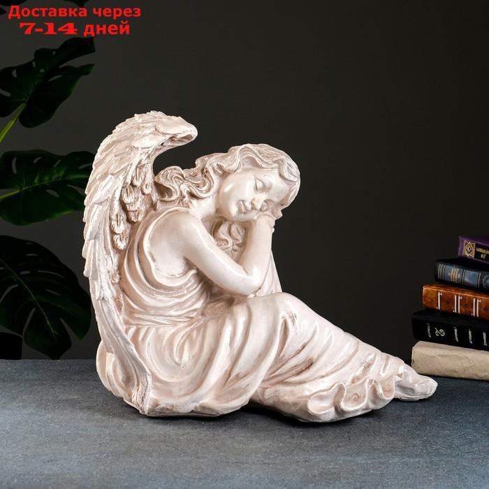 Фигура "Ангел девушка сидя" большая, состаренный 28х45х40см - фото 2 - id-p227102168