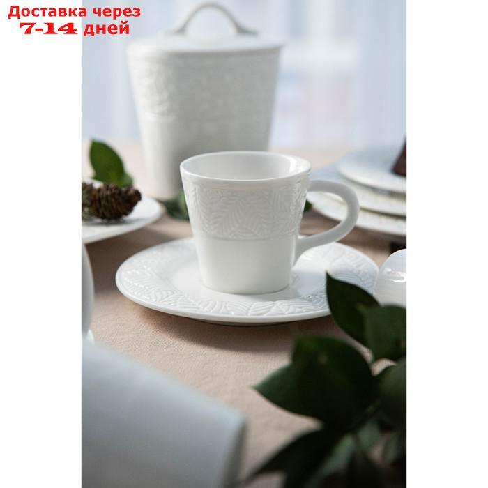 Кофейная пара Magistro "Лист", чашка 100 мл, 10,5×7,5×7 см, блюдце d=15 см - фото 7 - id-p227124259
